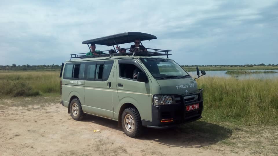 A game drive safari van